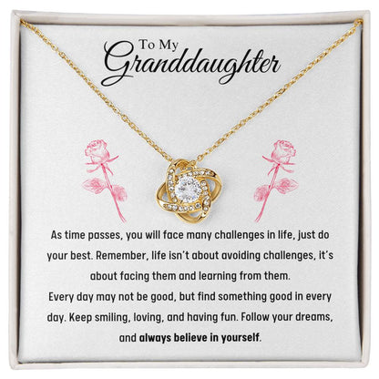 To My Granddaughter - Follow Your Dreams - Love Knot Necklace
