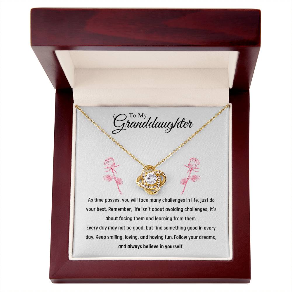 To My Granddaughter - Follow Your Dreams - Love Knot Necklace