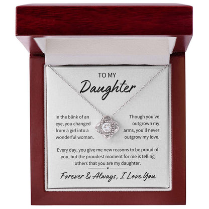 To My Daughter - Forever in My Heart - Love Knot Necklace