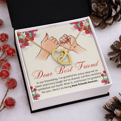 Dear Best Friend - Best Friends Forever - Interlocking Hearts Necklace