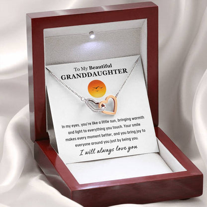 To My Granddaughter - Your Smile Makes Every Moment Better - Interlocking Hearts Necklace