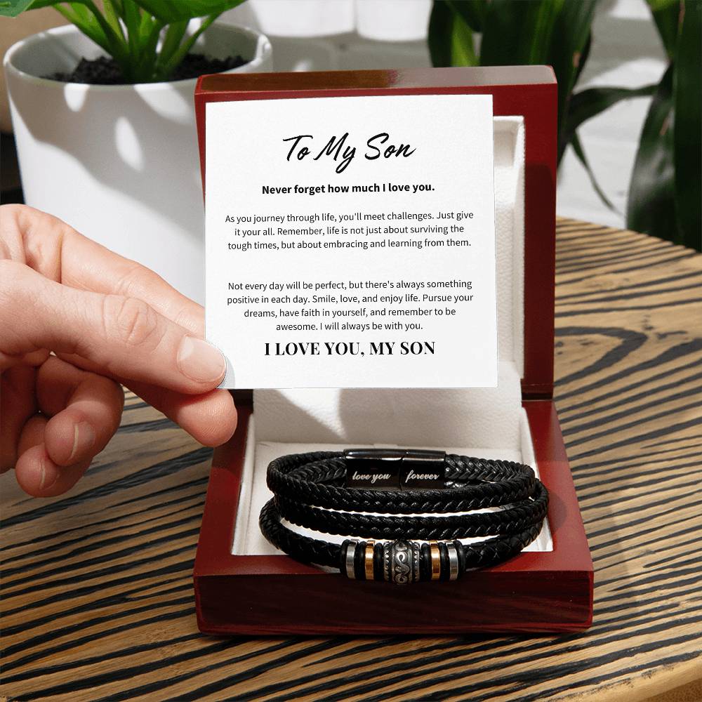 To My Son - Embrace Life's Journey - Love You Forever Bracelet