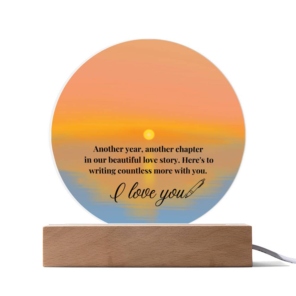 To My Partner - I Love You - Acrylic Circle Plaque