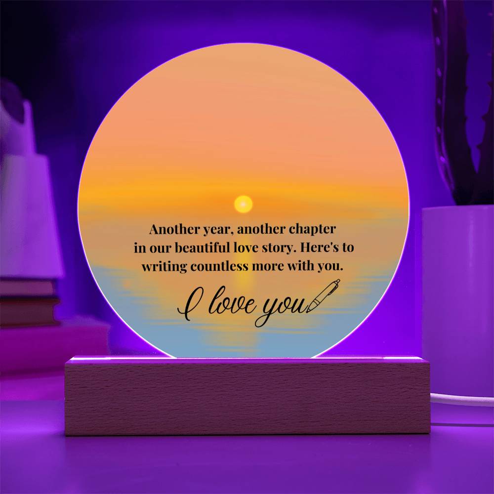To My Partner - I Love You - Acrylic Circle Plaque