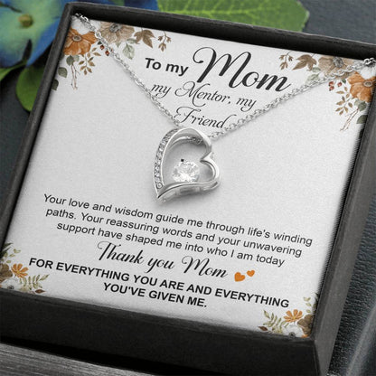 To My Mom - Thank You - Forever Love Necklace