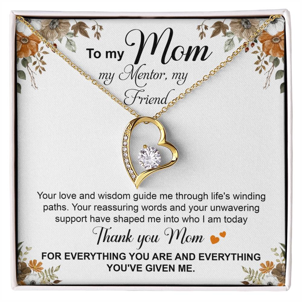 To My Mom - Thank You - Forever Love Necklace