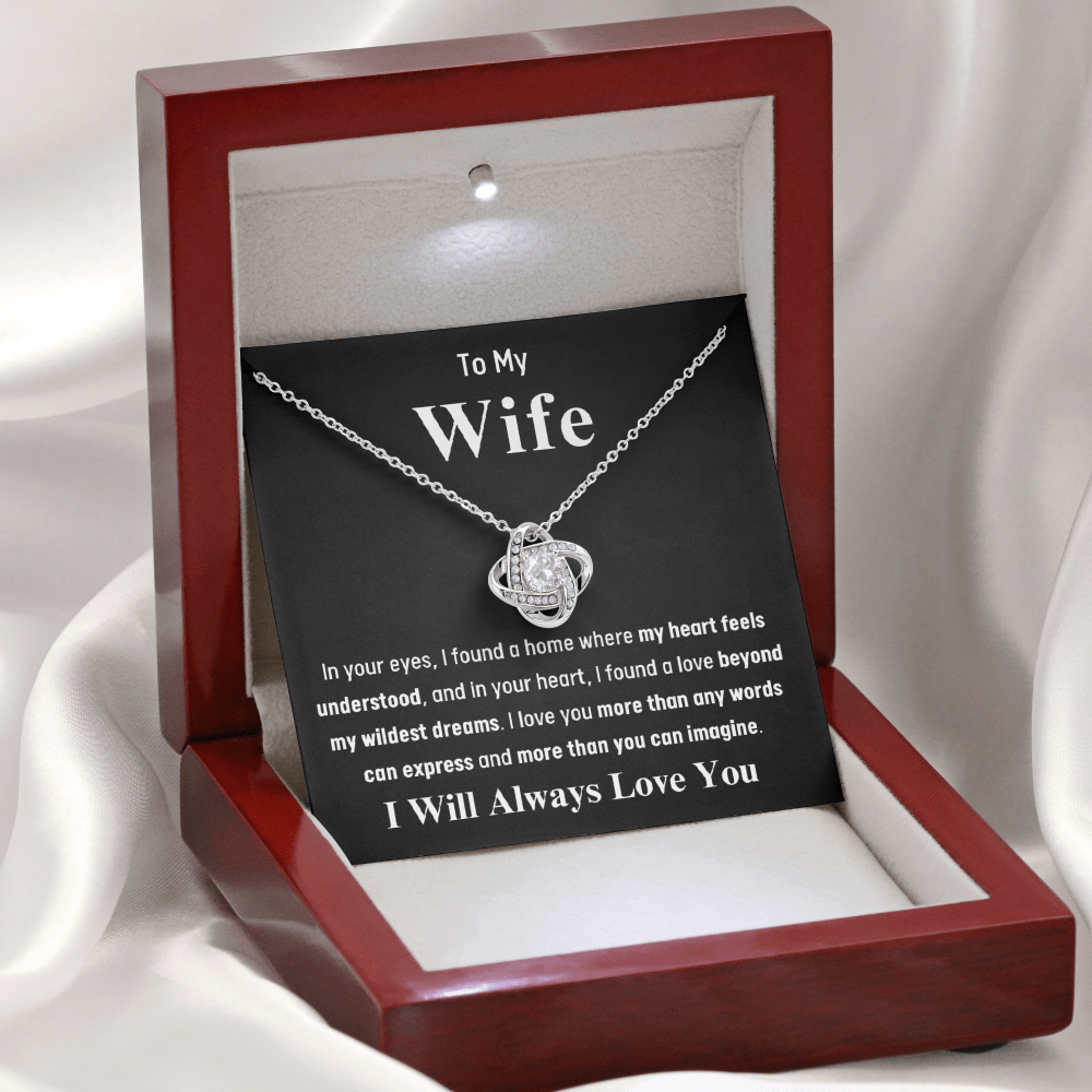 To My Wife - I Love You More Than You Can Imagine - Love Knot Necklace